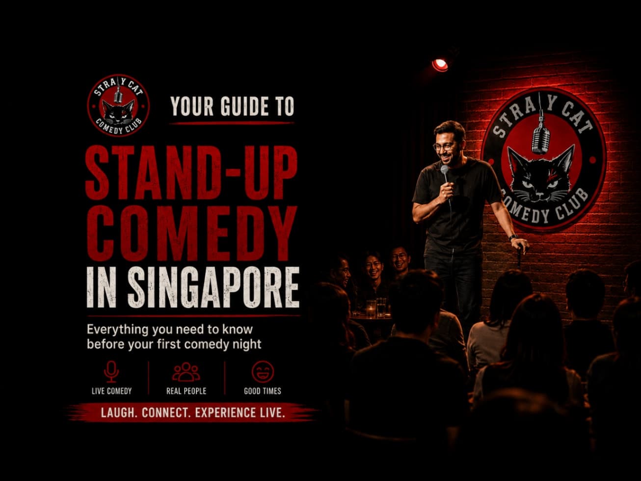 Live stand-up comedy show in Singapore at Stray Cat Comedy Club